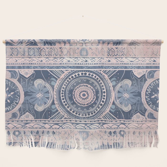 Ancient Pattern (pink & navy) Wall Hanging Gallery Image 1