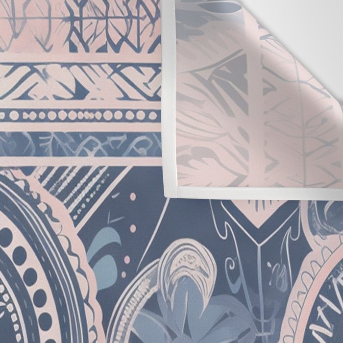 Ancient Pattern (pink & navy) Wall Tapestry Gallery Image 3