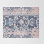 Ancient Pattern (pink & navy) Throw Blanket Gallery Image 2