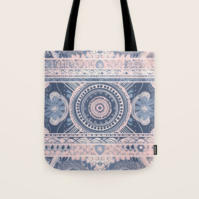 Ancient Pattern (pink & navy) Tote Bag Gallery Image 1