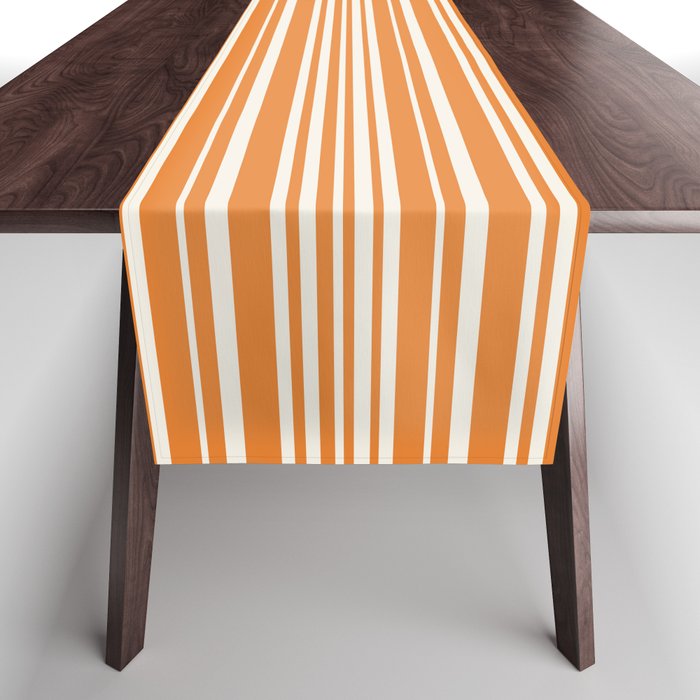 Classic Stripes XLVI - Retro Orange Table Runner Gallery Image 1
