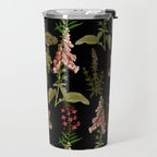 Vintage Botanical Springflowers And Herbs Midnight Garden Travel Mug Gallery Image 2