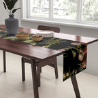 Vintage Botanical Springflowers And Herbs Midnight Garden Table Runner Gallery Image 2