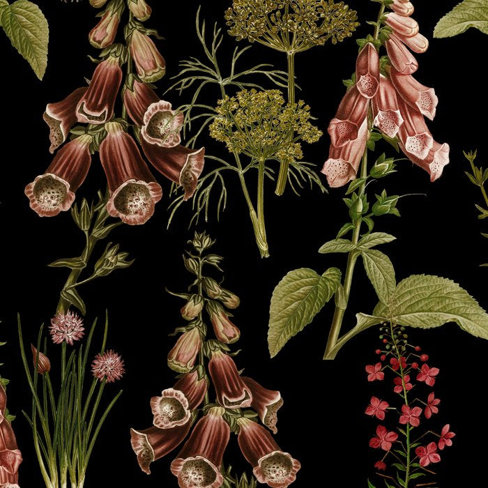 Vintage Botanical Springflowers And Herbs Midnight Garden Coffee Mug Gallery Image 2