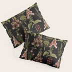 Vintage Botanical Springflowers And Herbs Midnight Garden Pillow Sham Gallery Image 3