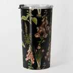 Vintage Botanical Springflowers And Herbs Midnight Garden Travel Mug Gallery Image 3