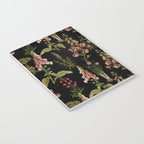 Vintage Botanical Springflowers And Herbs Midnight Garden Notebook Gallery Image 3
