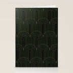Art Deco Arch Pattern I Black & Neutral Green Stationery Card Gallery Image 2