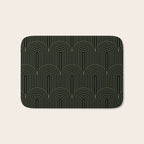 Art Deco Arch Pattern I Black & Neutral Green Bath Mat Gallery Image 1