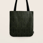 Art Deco Arch Pattern I Black & Neutral Green Tote Bag Gallery Image 1