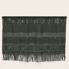 Art Deco Arch Pattern I Black & Neutral Green Wall Hanging Gallery Image 1