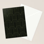 Art Deco Arch Pattern I Black & Neutral Green Stationery Card Gallery Image 2