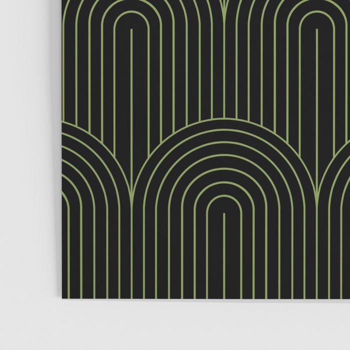 Art Deco Arch Pattern I Black & Neutral Green Poster Gallery Image 3