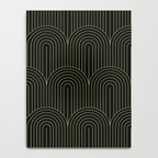 Art Deco Arch Pattern I Black & Neutral Green Notebook Gallery Image 4