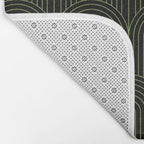 Art Deco Arch Pattern I Black & Neutral Green Bath Mat Gallery Image 2