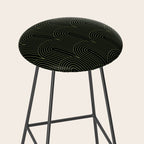 Art Deco Arch Pattern I Black & Neutral Green Stool Gallery Image 2