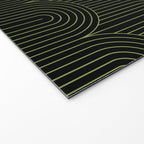 Art Deco Arch Pattern I Black & Neutral Green Welcome Mat Gallery Image 2