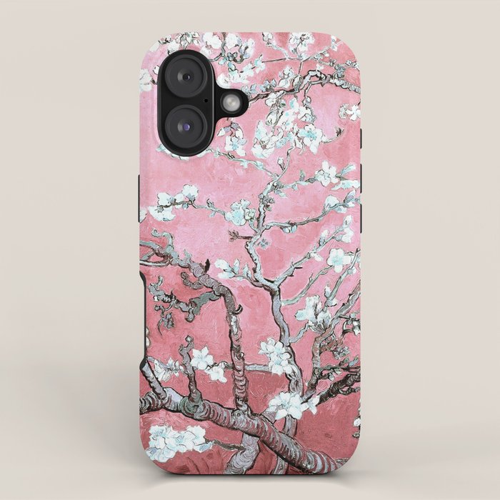 Van Gogh Timeless Almond Blossoms: White Blooms on a Classic Sweet Pink Canvas iPhone Case Gallery Image 1