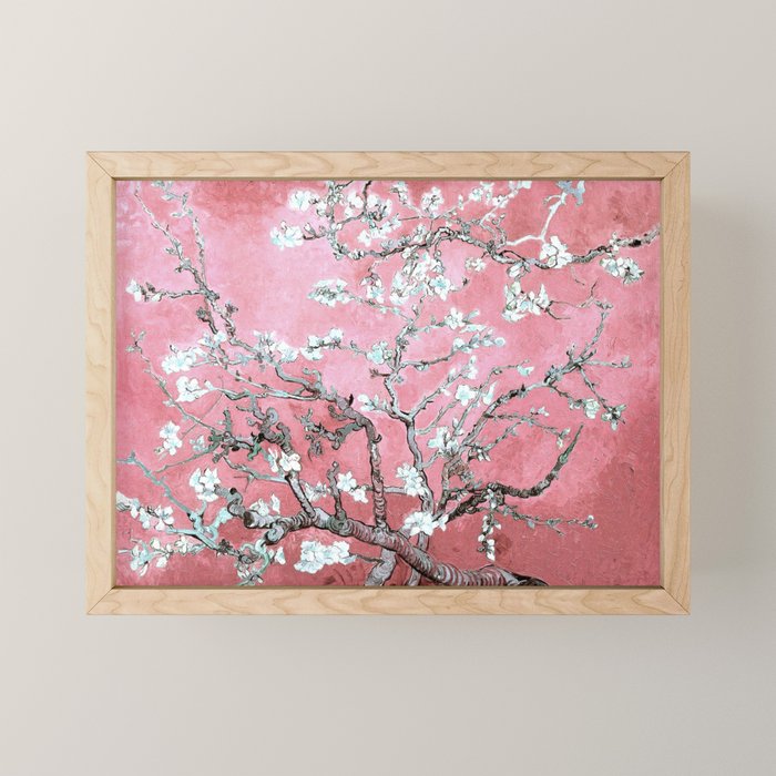 Van Gogh Timeless Almond Blossoms: White Blooms on a Classic Sweet Pink Canvas Mini Art Print Gallery Image 1