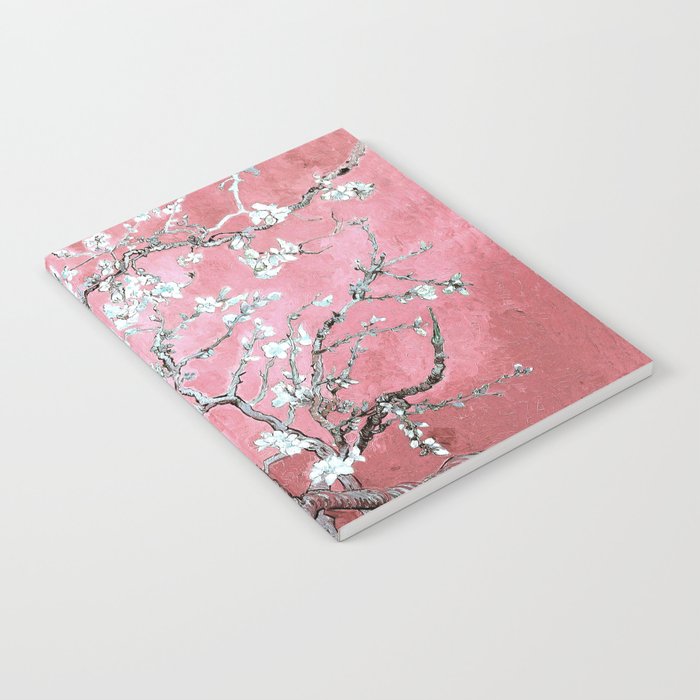 Van Gogh Timeless Almond Blossoms: White Blooms on a Classic Sweet Pink Canvas Notebook Gallery Image 1