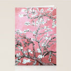 Van Gogh Timeless Almond Blossoms: White Blooms on a Classic Sweet Pink Canvas Stationery Card Gallery Image 2