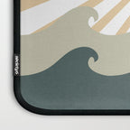 Retro, Sun and Waves, Green and Gold Laptop Sleeve Gallery Image 3