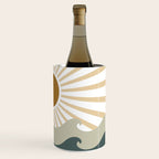 Retro, Sun and Waves, Green and Gold Wine Chiller Gallery Image 3