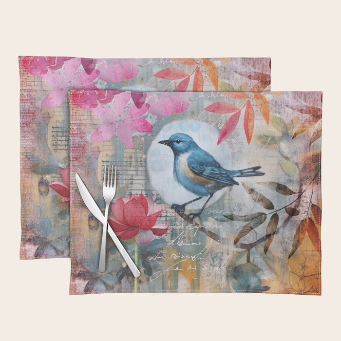 Colorful Bird Garden Indian Summer Flora Placemat Gallery Image 1