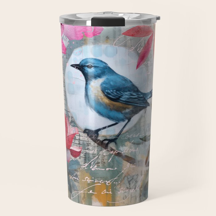 Colorful Bird Garden Indian Summer Flora Travel Mug Gallery Image 1