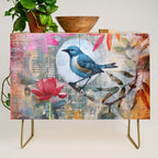 Colorful Bird Garden Indian Summer Flora Credenza Gallery Image 1