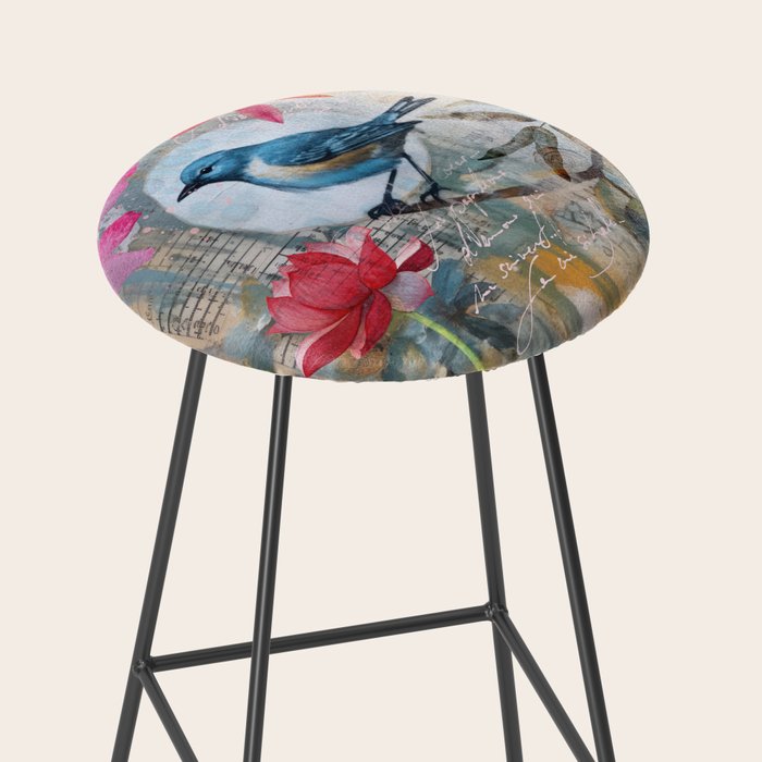Colorful Bird Garden Indian Summer Flora Stool Gallery Image 2