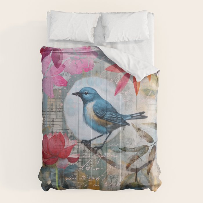 Colorful Bird Garden Indian Summer Flora Comforter Gallery Image 1