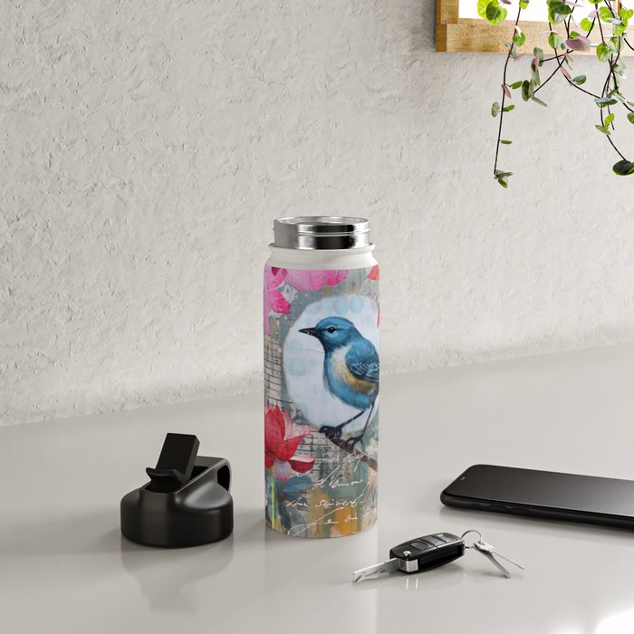 Colorful Bird Garden Indian Summer Flora Water Bottle Gallery Image 4