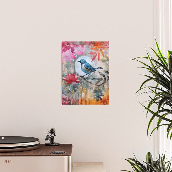 Colorful Bird Garden Indian Summer Flora Poster Gallery Image 2
