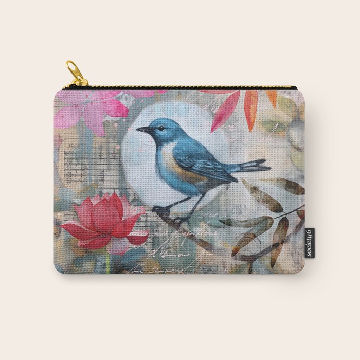 Colorful Bird Garden Indian Summer Flora Carry All Pouch Gallery Image 1