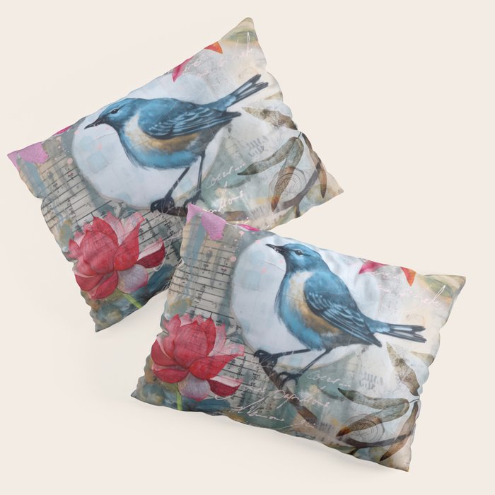 Colorful Bird Garden Indian Summer Flora Pillow Sham Gallery Image 3