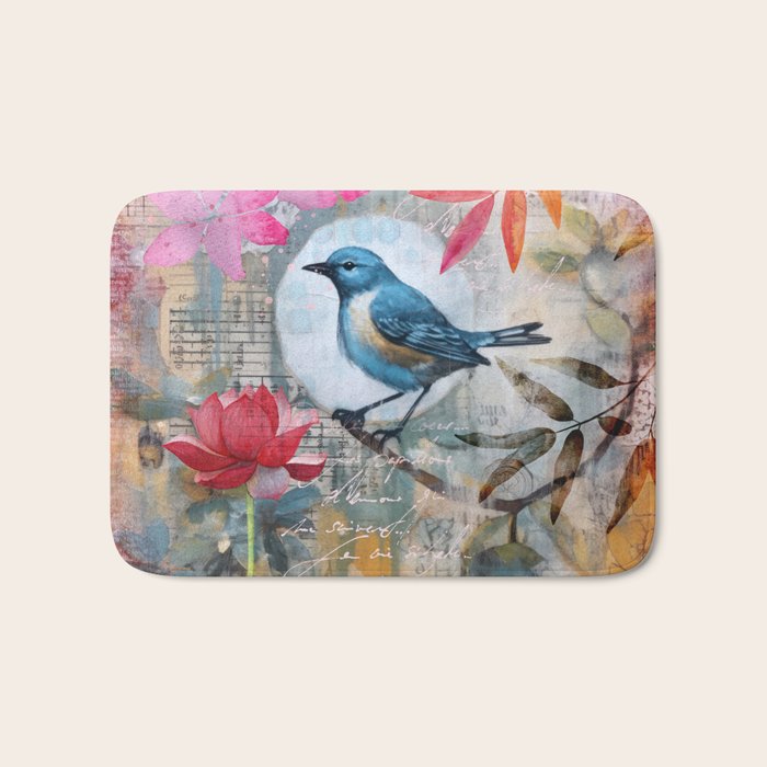 Colorful Bird Garden Indian Summer Flora Bath Mat Gallery Image 1