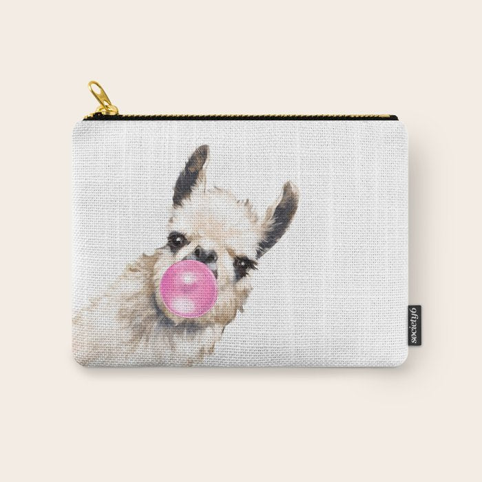 Bubble Gum Sneaky Llama Carry All Pouch Gallery Image 1