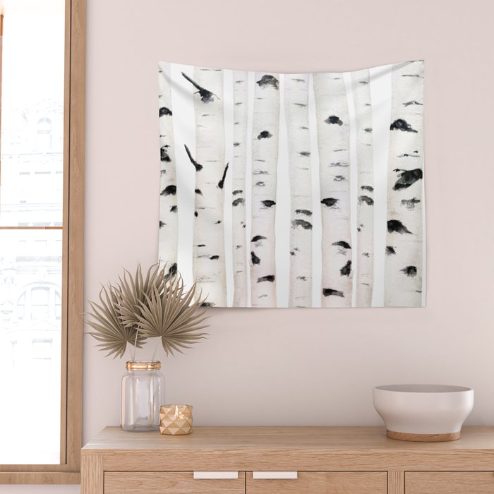 birch horizontal Wall Tapestry Gallery Image 2