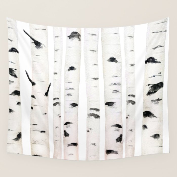 birch horizontal Wall Tapestry Gallery Image 4