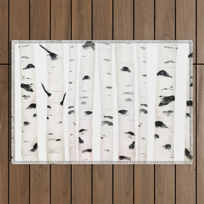 birch horizontal Outdoor Rug Gallery Image 1