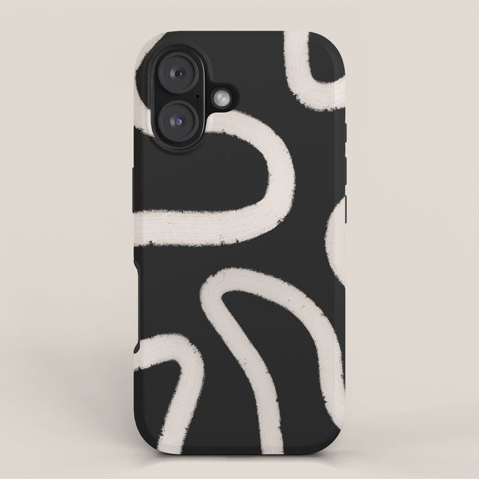 Abstract Brush Strokes: Black & White iPhone Case Gallery Image 1