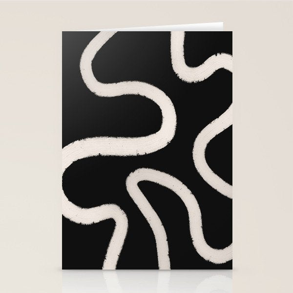 Abstract Brush Strokes: Black & White Stationery Card Gallery Image 1