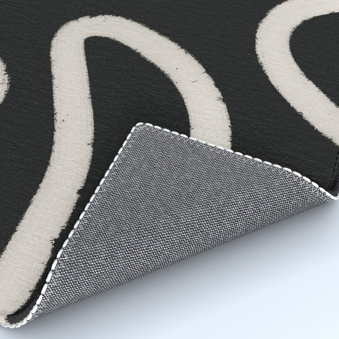 Abstract Brush Strokes: Black & White Rug Gallery Image 4