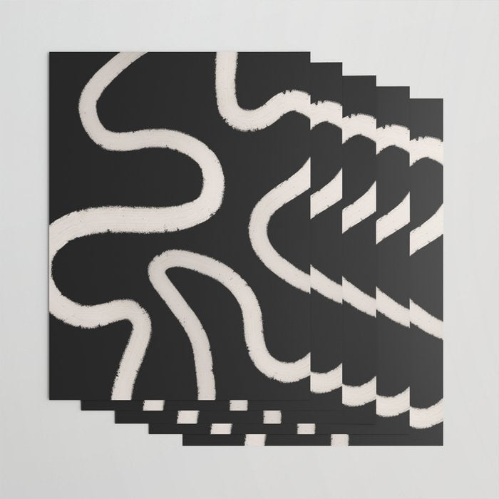 Abstract Brush Strokes: Black & White Wrapping Paper Gallery Image 3