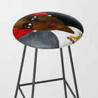 Rare African American Portrait of Aicha Goblet in a Red Hat by Amedeo Modigliani Stool Gallery Image 2