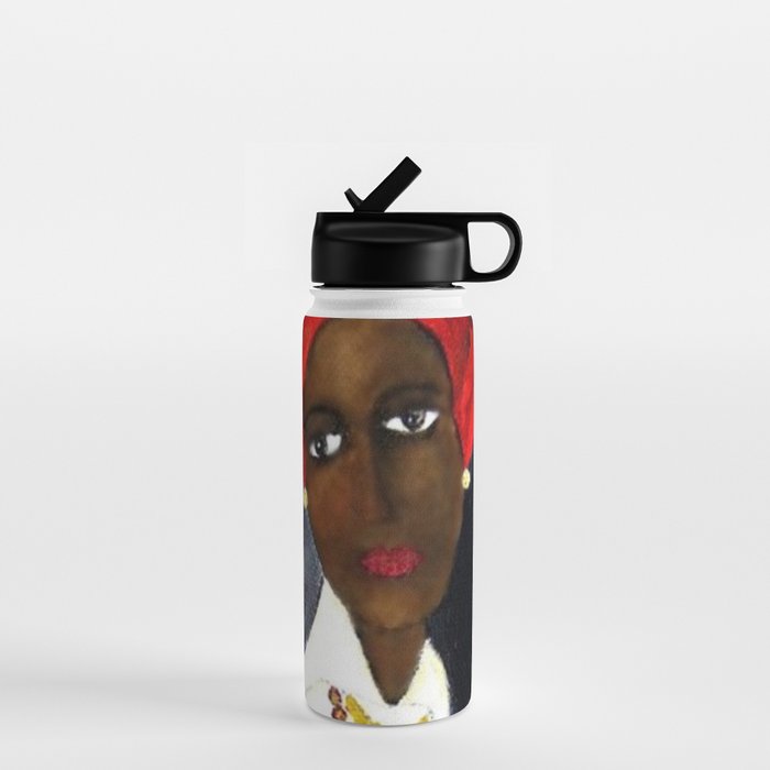 Rare African American Portrait of Aicha Goblet in a Red Hat by Amedeo Modigliani Water Bottle Gallery Image 1