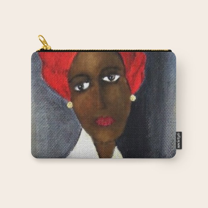 Rare African American Portrait of Aicha Goblet in a Red Hat by Amedeo Modigliani Carry All Pouch Gallery Image 1