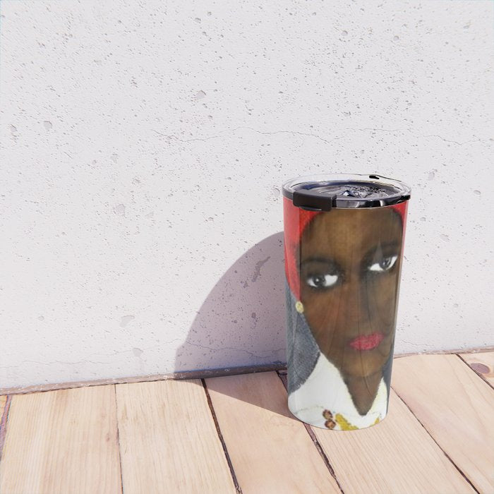Rare African American Portrait of Aicha Goblet in a Red Hat by Amedeo Modigliani Travel Mug Gallery Image 4
