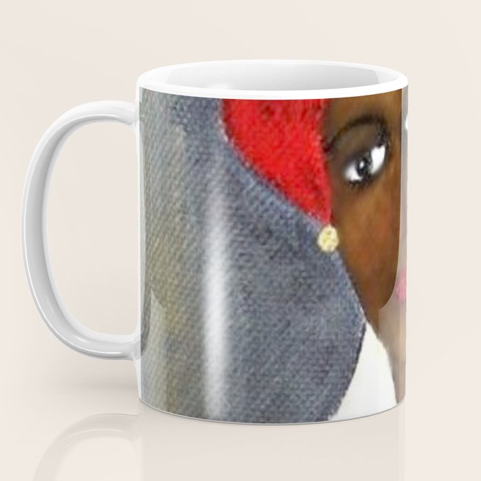Rare African American Portrait of Aicha Goblet in a Red Hat by Amedeo Modigliani Coffee Mug Gallery Image 3